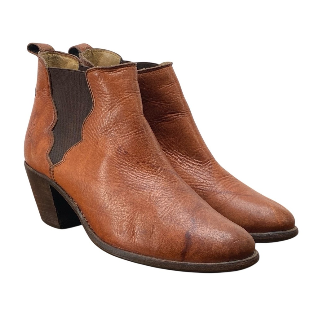 Frye Jackie Gore Women's Size 9 B Brown Leather Stitching Horse Boots
